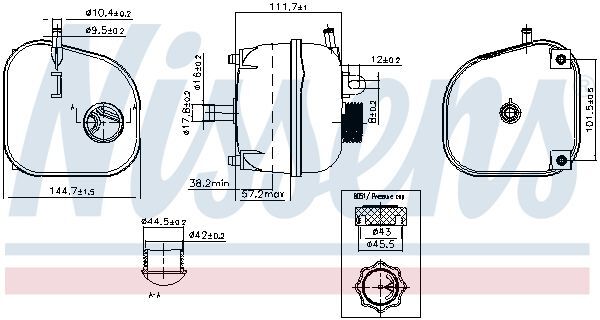 NISSENS, Vase d'expansion, liquide de refroidissement