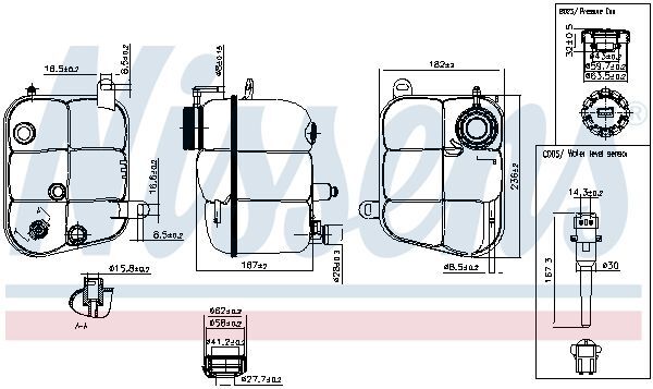 NISSENS, Vase d'expansion, liquide de refroidissement