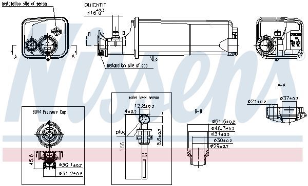 NISSENS, Vase d'expansion, liquide de refroidissement