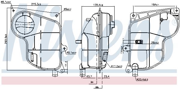 NISSENS, Vase d'expansion, liquide de refroidissement