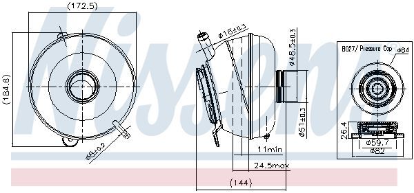 NISSENS, Vase d'expansion, liquide de refroidissement