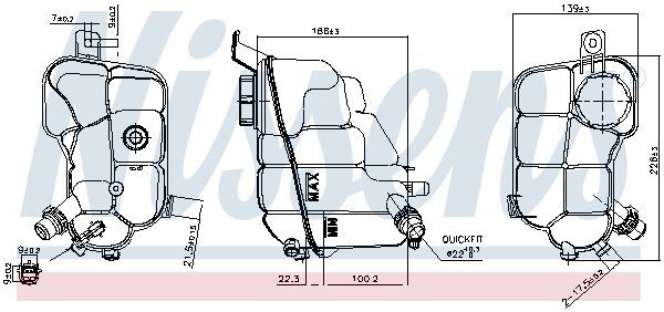 NISSENS, Vase d'expansion, liquide de refroidissement