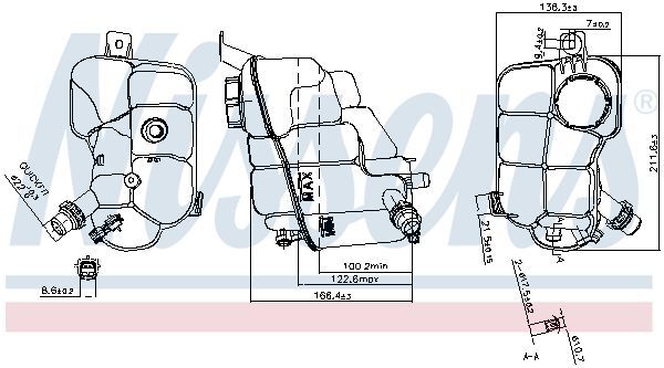 NISSENS, Vase d'expansion, liquide de refroidissement