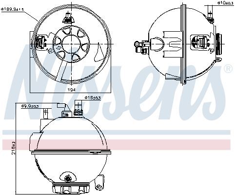 NISSENS, Vase d'expansion, liquide de refroidissement