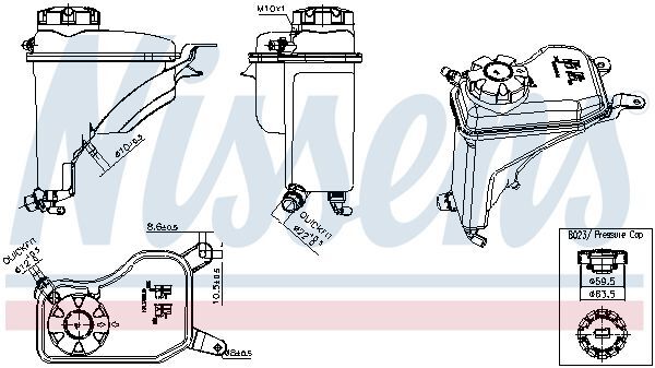 NISSENS, Vase d'expansion, liquide de refroidissement