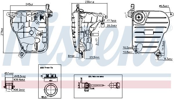 NISSENS, Vase d'expansion, liquide de refroidissement