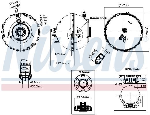 NISSENS, Vase d'expansion, liquide de refroidissement