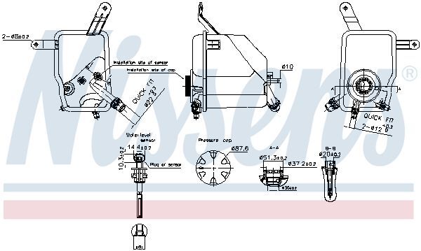 NISSENS, Vase d'expansion, liquide de refroidissement