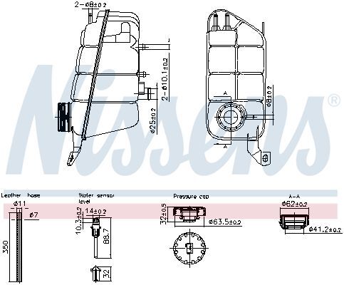 NISSENS, Vase d'expansion, liquide de refroidissement