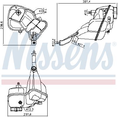 NISSENS, Vase d'expansion, liquide de refroidissement