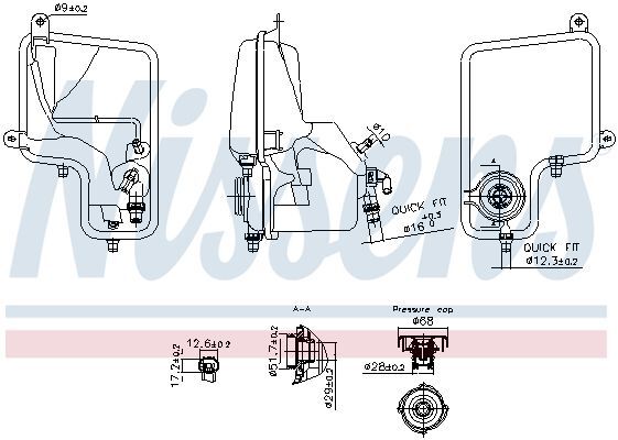 NISSENS, Vase d'expansion, liquide de refroidissement