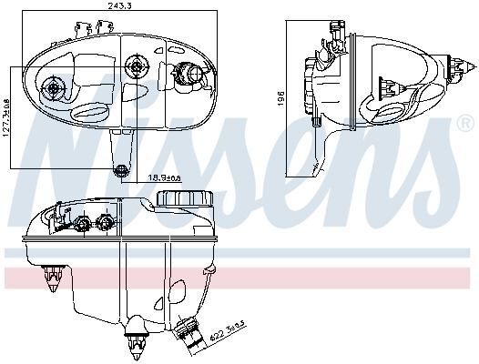 NISSENS, Vase d'expansion, liquide de refroidissement