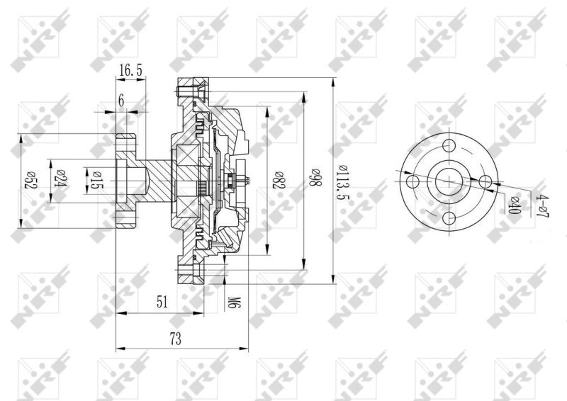 NRF, Embrayage, ventilateur de radiateur