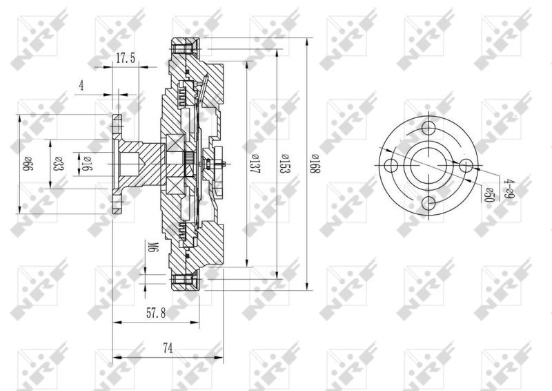 NRF, Embrayage, ventilateur de radiateur