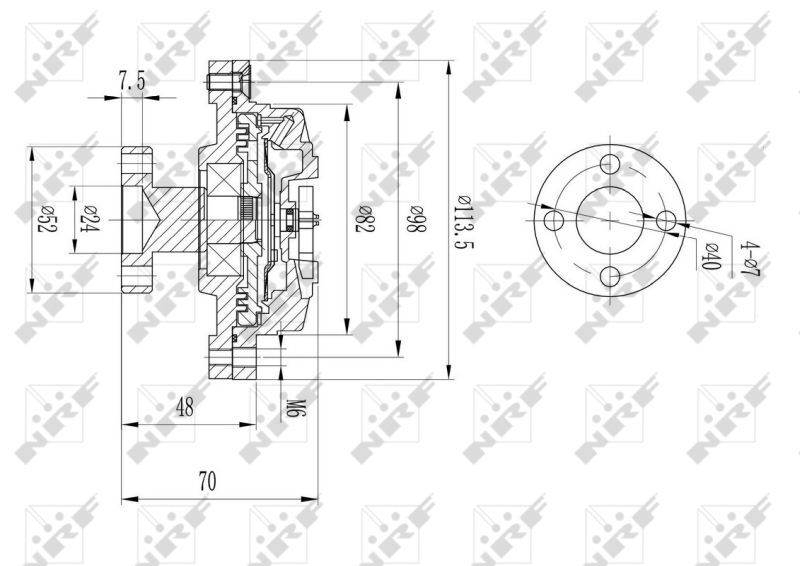 NRF, Embrayage, ventilateur de radiateur