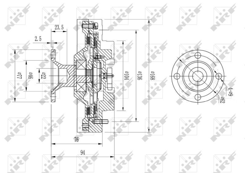 NRF, Embrayage, ventilateur de radiateur