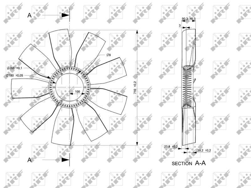 NRF, Roue du souffleur, refroidissementdu moteur