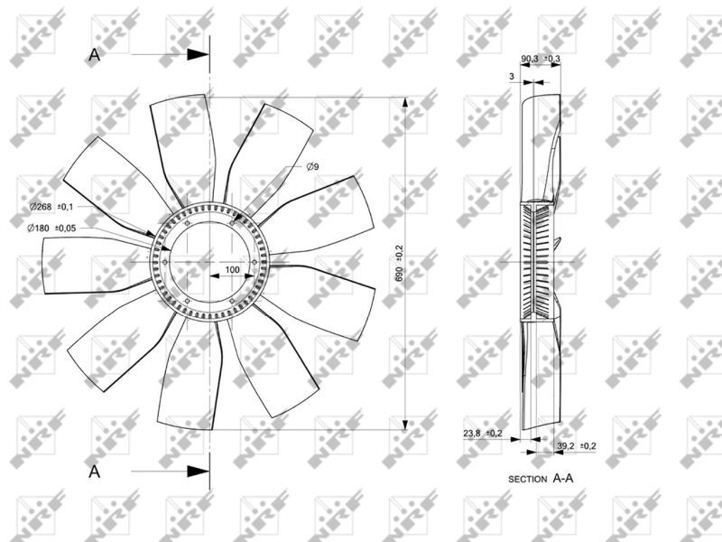 NRF, Roue du souffleur, refroidissementdu moteur