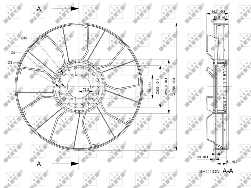 NRF, Roue du souffleur, refroidissementdu moteur