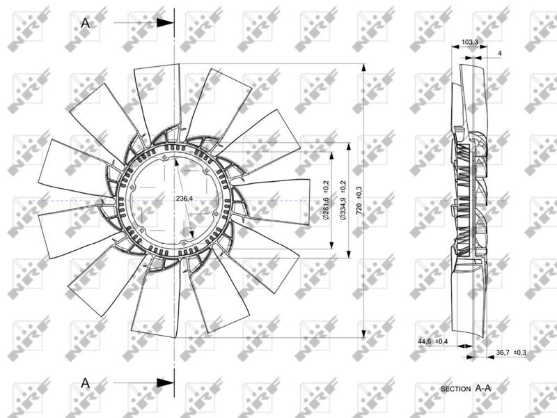 NRF, Roue du souffleur, refroidissementdu moteur