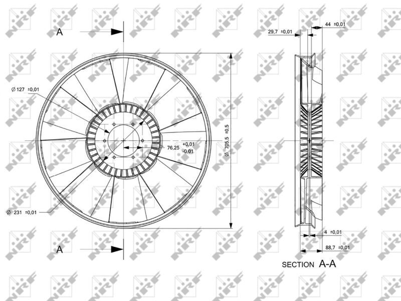 NRF, Roue du souffleur, refroidissementdu moteur