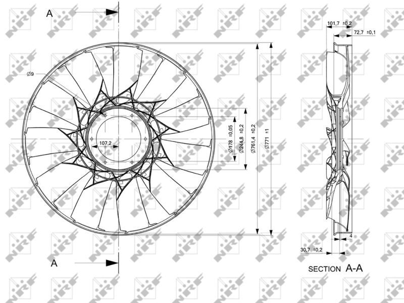 NRF, Roue du souffleur, refroidissementdu moteur