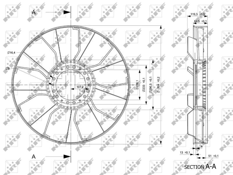 NRF, Roue du souffleur, refroidissementdu moteur