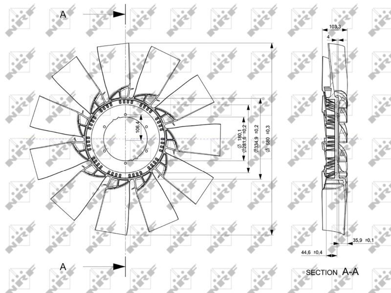 NRF, Roue du souffleur, refroidissementdu moteur