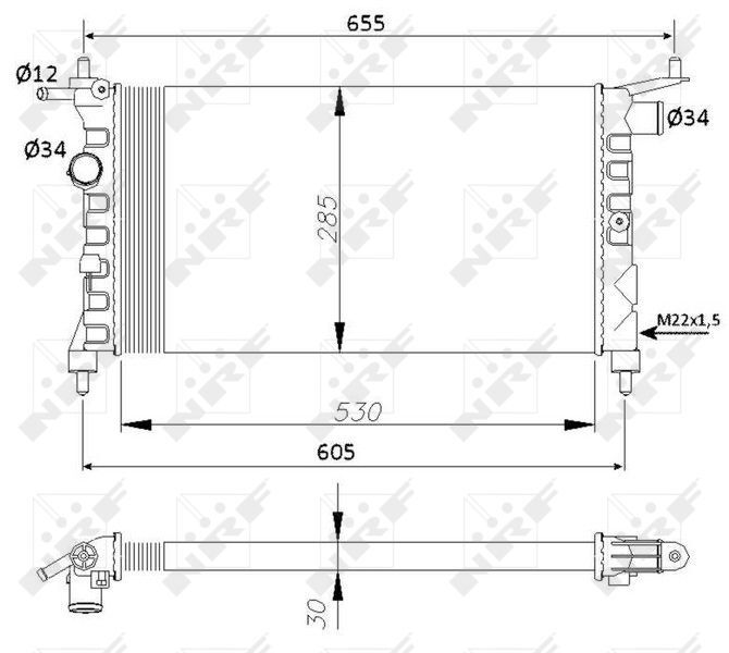 NRF, Radiateur, refroidissement du moteur