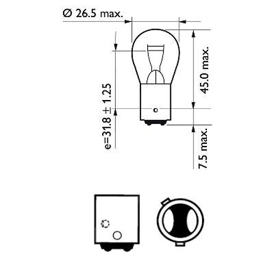 PHILIPS, Ampoule, feu stop/feu arrière