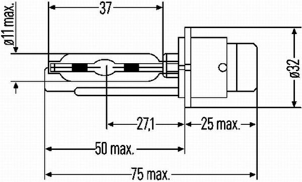 HELLA, Ampoule, projecteur principal