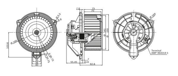 BOSCH, Moteur électrique, pulseur d'air habitacle