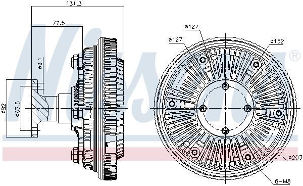 NISSENS, Embrayage, ventilateur de radiateur