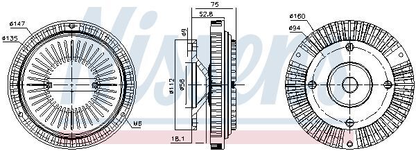 NISSENS, Embrayage, ventilateur de radiateur