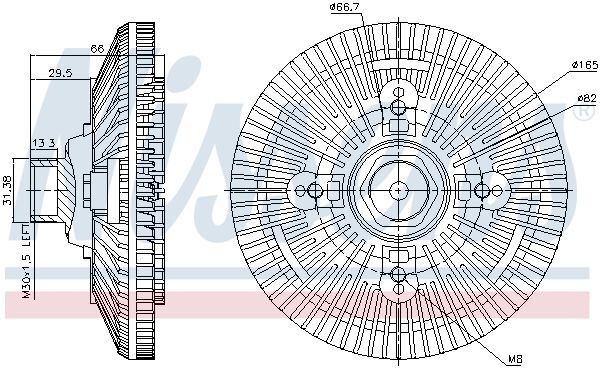 NISSENS, Embrayage, ventilateur de radiateur