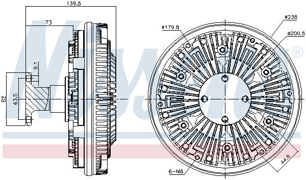 NISSENS, Embrayage, ventilateur de radiateur