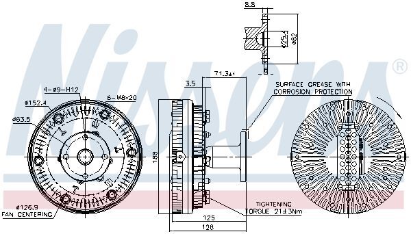 NISSENS, Embrayage, ventilateur de radiateur