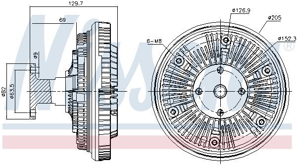 NISSENS, Embrayage, ventilateur de radiateur