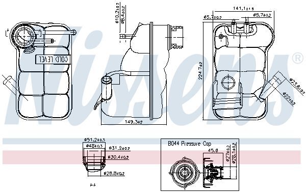 NISSENS, Vase d'expansion, liquide de refroidissement