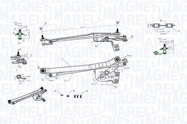 MAGNETI MARELLI, Tringlerie d'essuie-glace