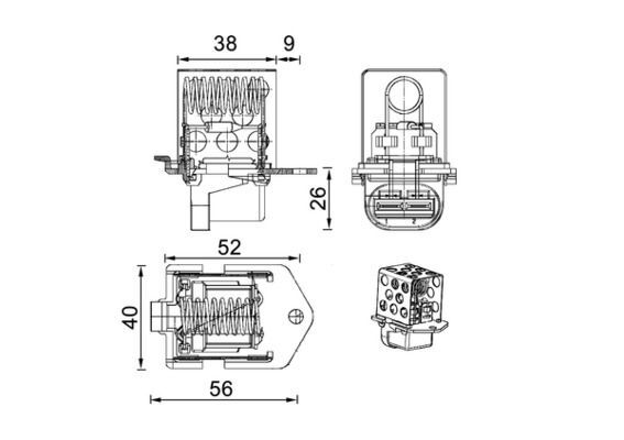 MAHLE, Prérésistance, moteur électrique (ventilateur de radiateur)