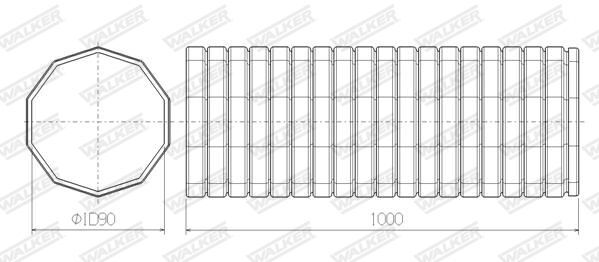 WALKER, Tube ondulé, système d'échappement