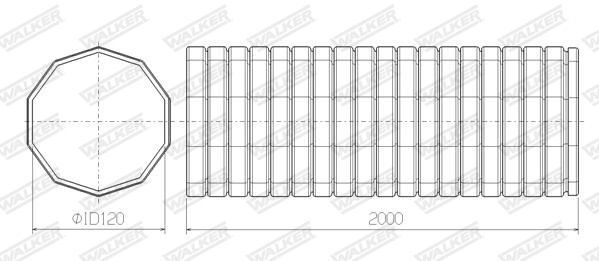 WALKER, Tube ondulé, système d'échappement