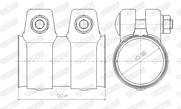 WALKER, Raccord de tuyau, système d'échappement