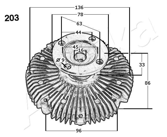 ASHIKA, Embrayage, ventilateur de radiateur