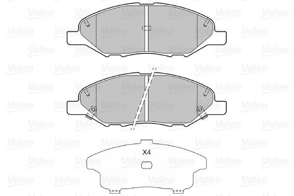 VALEO, Kit de plaquettes de frein, frein à disque