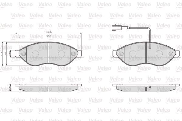 VALEO, Kit de plaquettes de frein, frein à disque