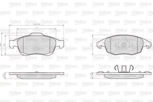 VALEO, Kit de plaquettes de frein, frein à disque