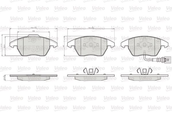 VALEO, Kit de plaquettes de frein, frein à disque