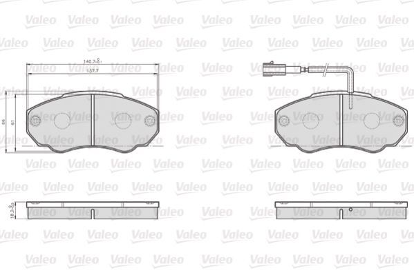 VALEO, Kit de plaquettes de frein, frein à disque